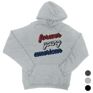 365 Printing Forever Young American Womens Hooded Sweatshirt For 4th of July