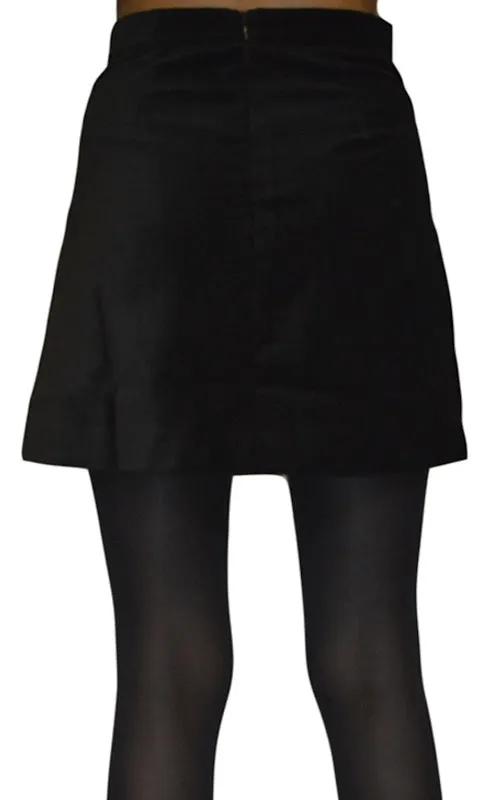 A Line 60s Retro Black Velvet Mini Skirt