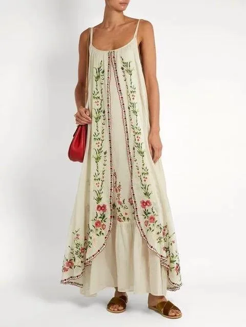 Border Prints Maxi Dress