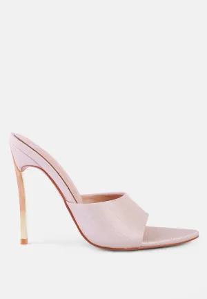 Bottoms Up Strappy Slip On Stiletto Heels