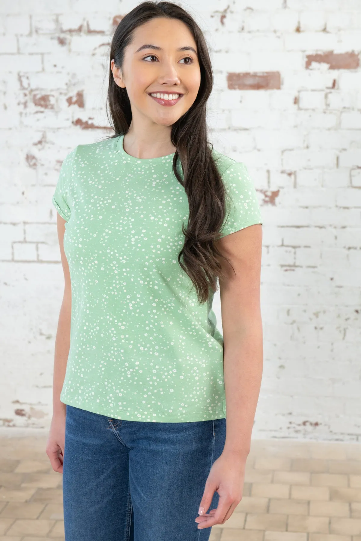 Causeway Tee - Soft Green Floral