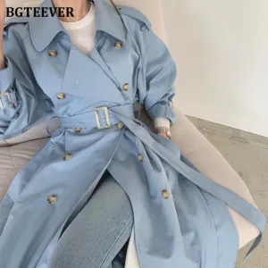 Christmas Gift Joskaa Stylish Oversized Women Long Trench Coats 2024 Autumn Winter Double Breasted Belted Loose Casual Female Long Overcoat