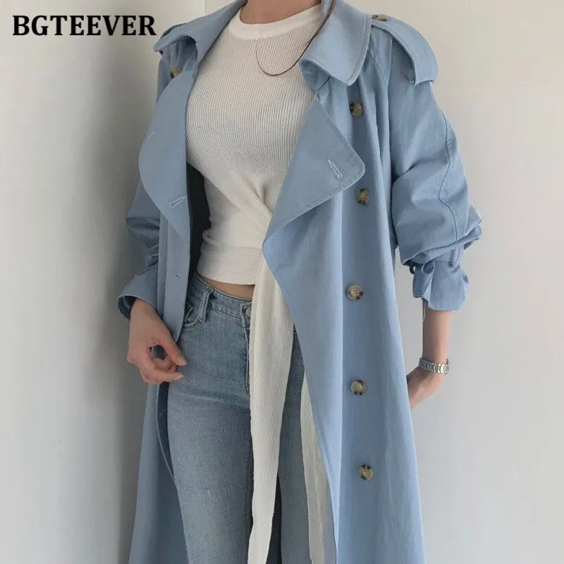 Christmas Gift Joskaa Stylish Oversized Women Long Trench Coats 2024 Autumn Winter Double Breasted Belted Loose Casual Female Long Overcoat