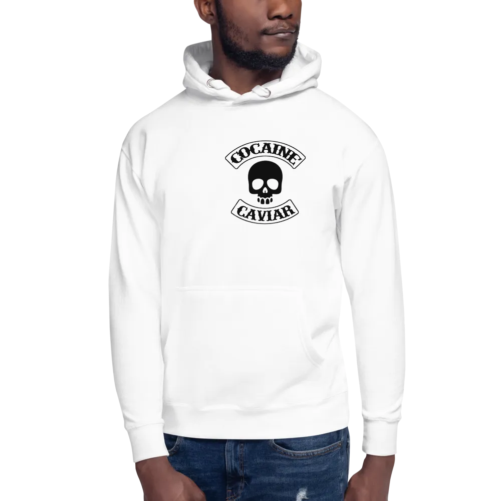 COCAINE  & CAVIAR CROSS BONES SKULL HOODIE