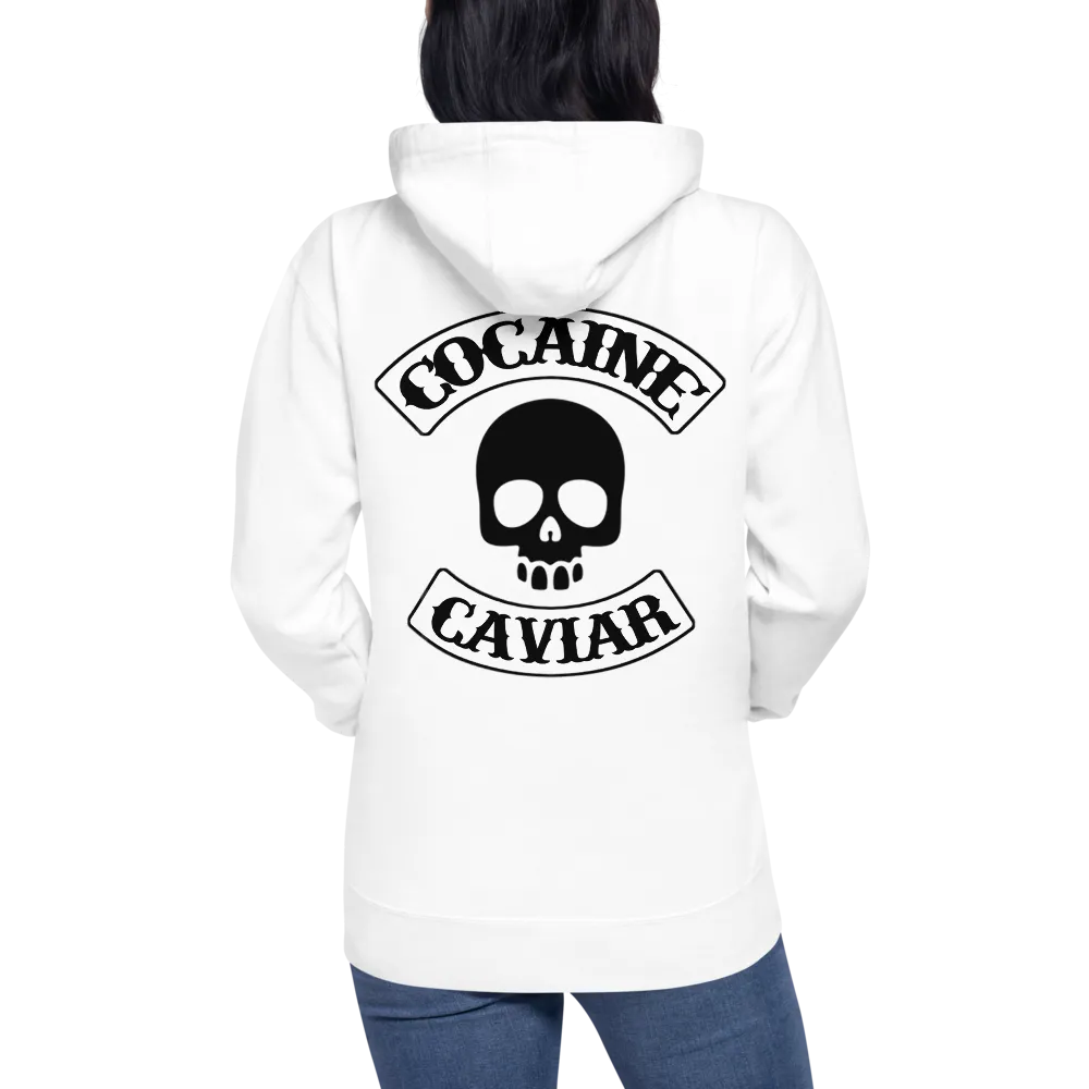 COCAINE  & CAVIAR CROSS BONES SKULL HOODIE