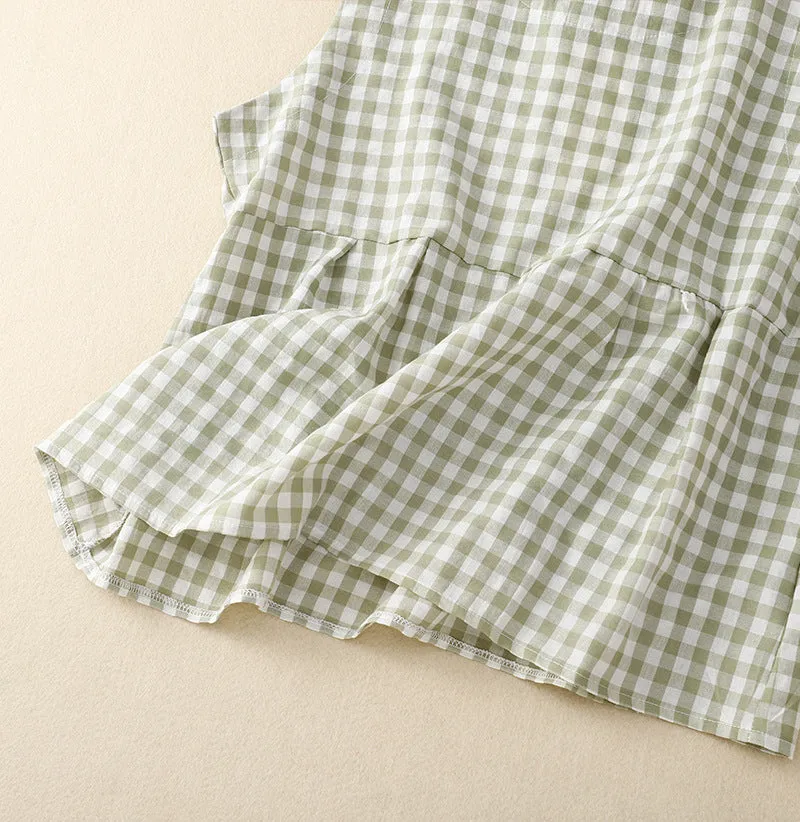 Cotton and Linen Vintage Plaid Set