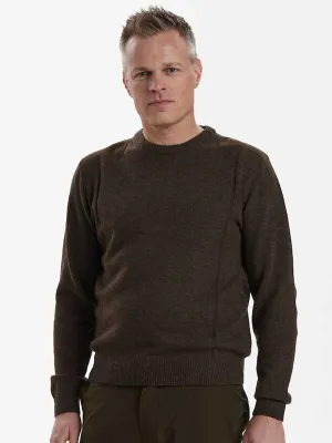 DEERHUNTER Kingston Knit O-Neck Jumper - Mens - Dark Elm