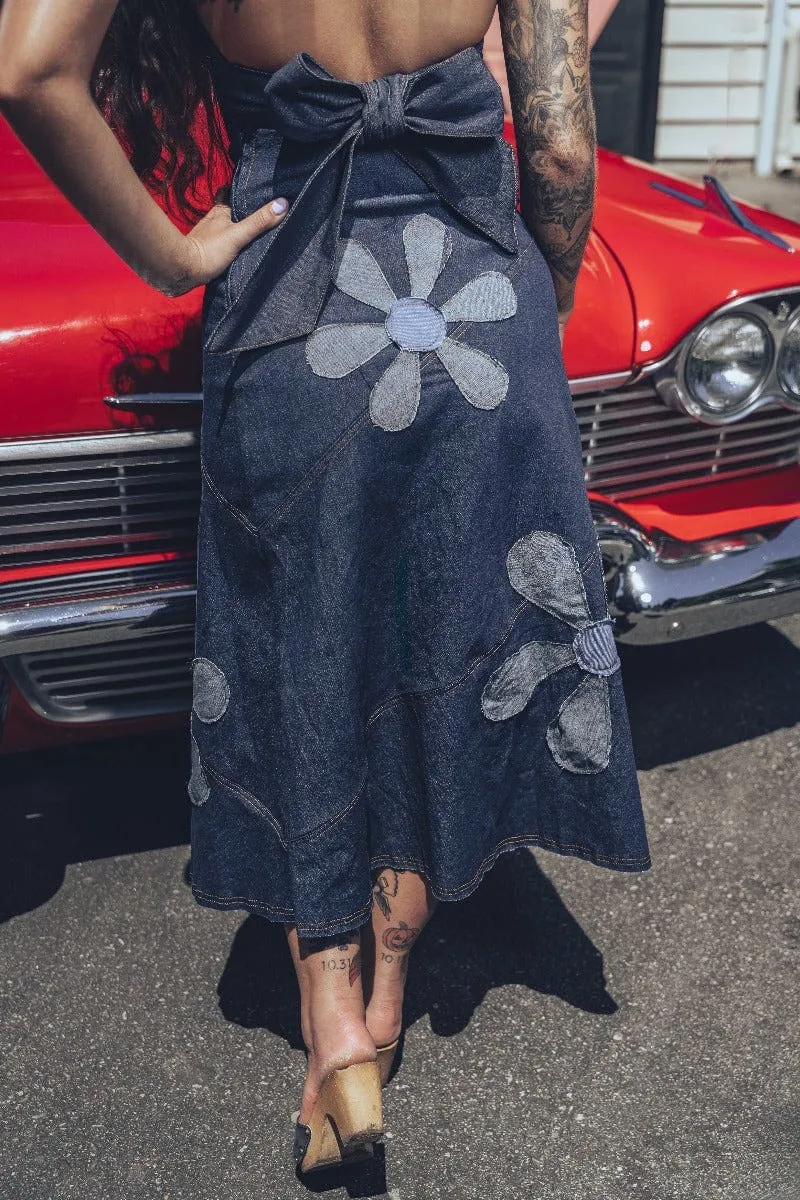 Denim flower Power Skirt - Revolution Wash