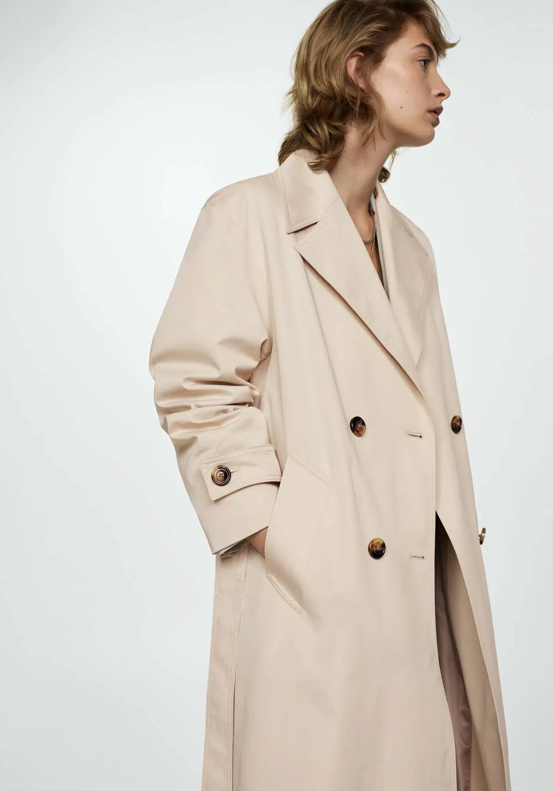 Double-button trench coat - Light Beige