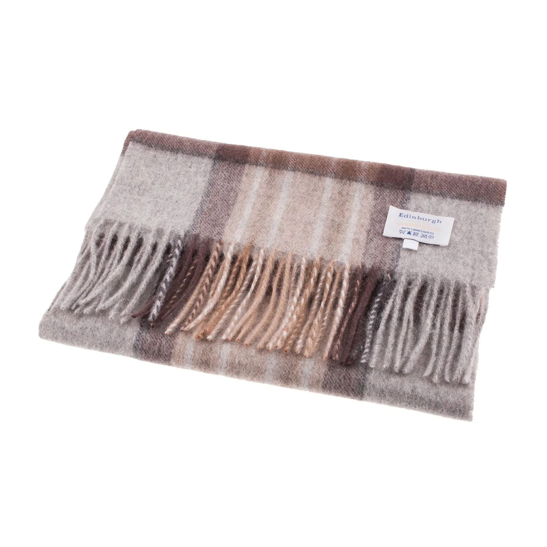 Edinburgh 100% Lambswool Scarf  Mackellar Natural