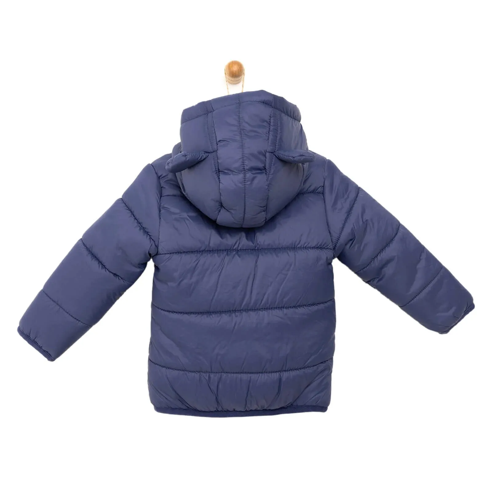 HelloBaby Basic Eared Hoodie Coat - Navy Blue