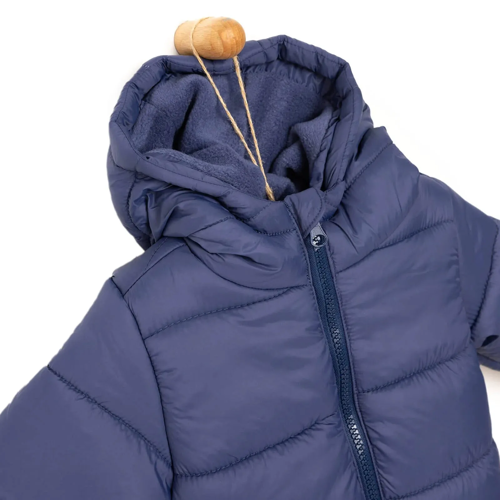 HelloBaby Basic Eared Hoodie Coat - Navy Blue