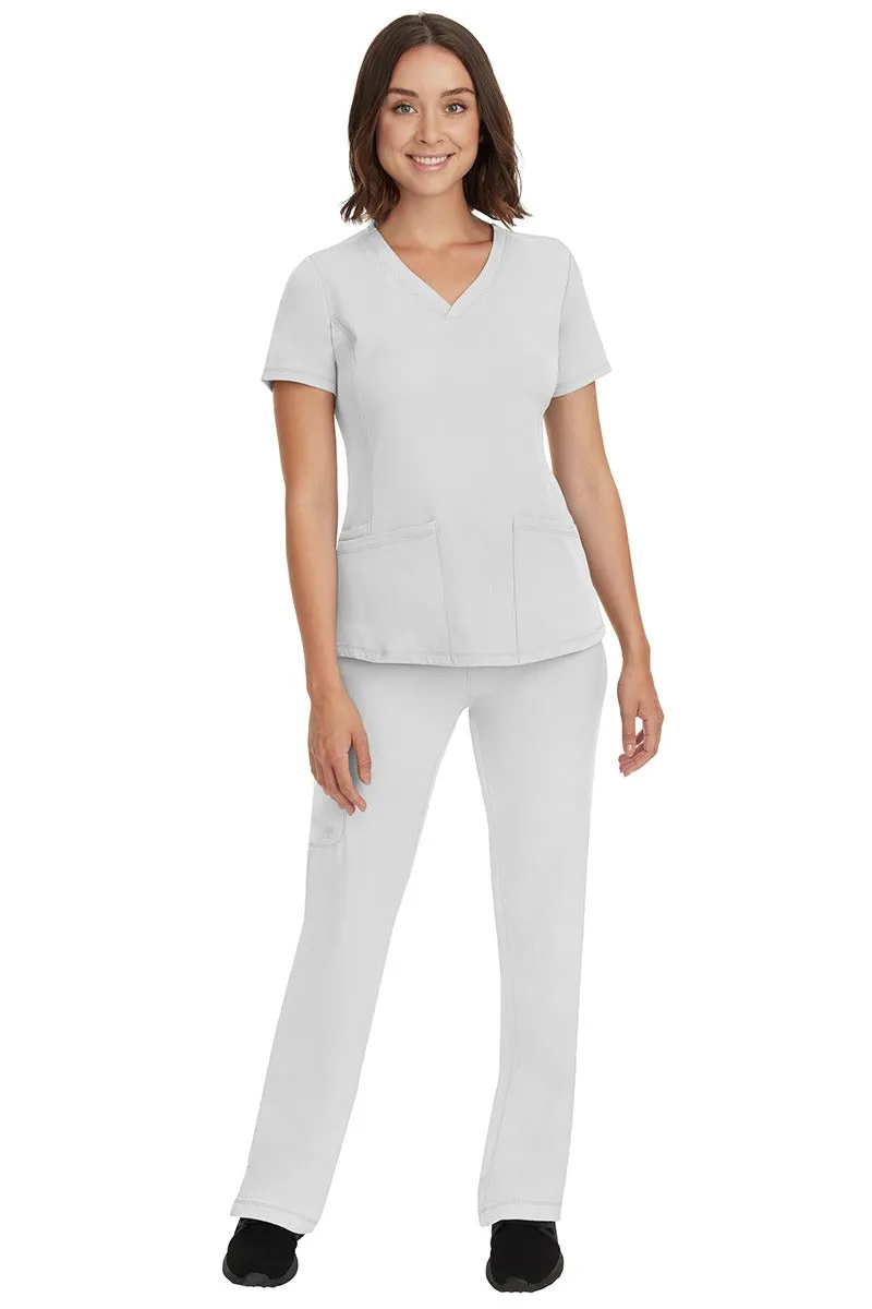 HH Works Women's Scrub Set Monica Top & Petite Rebecca Pant | White