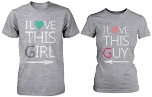 I Love This Girl & Guy Matching Couple Shirts in Grey (Set)