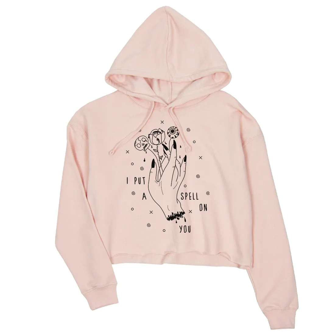 I Put A Spell On You Womens Crop Hoodie Pullover For Halloween