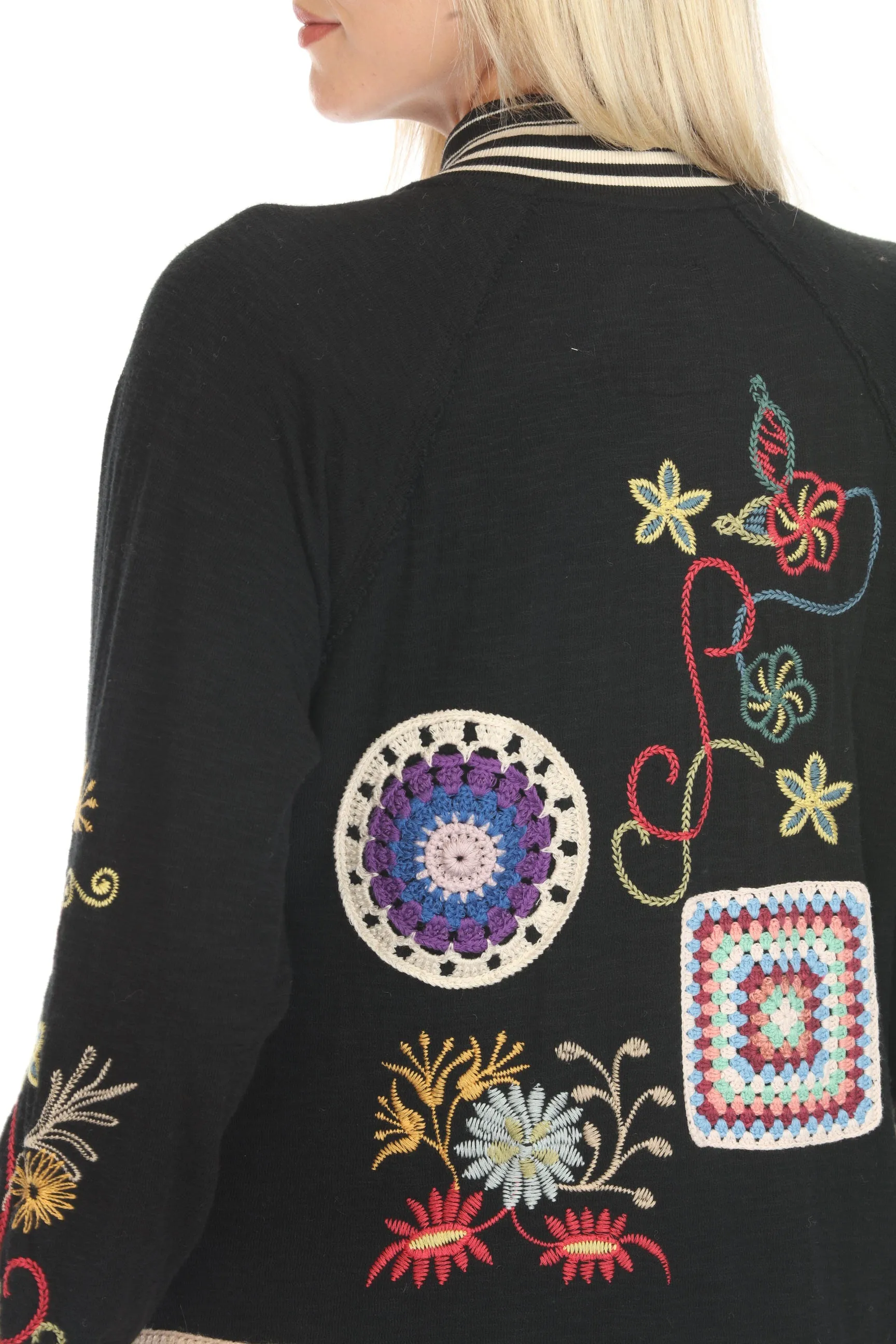 Johnny Was Biya Black Dixa Embroidered Jacket B55924