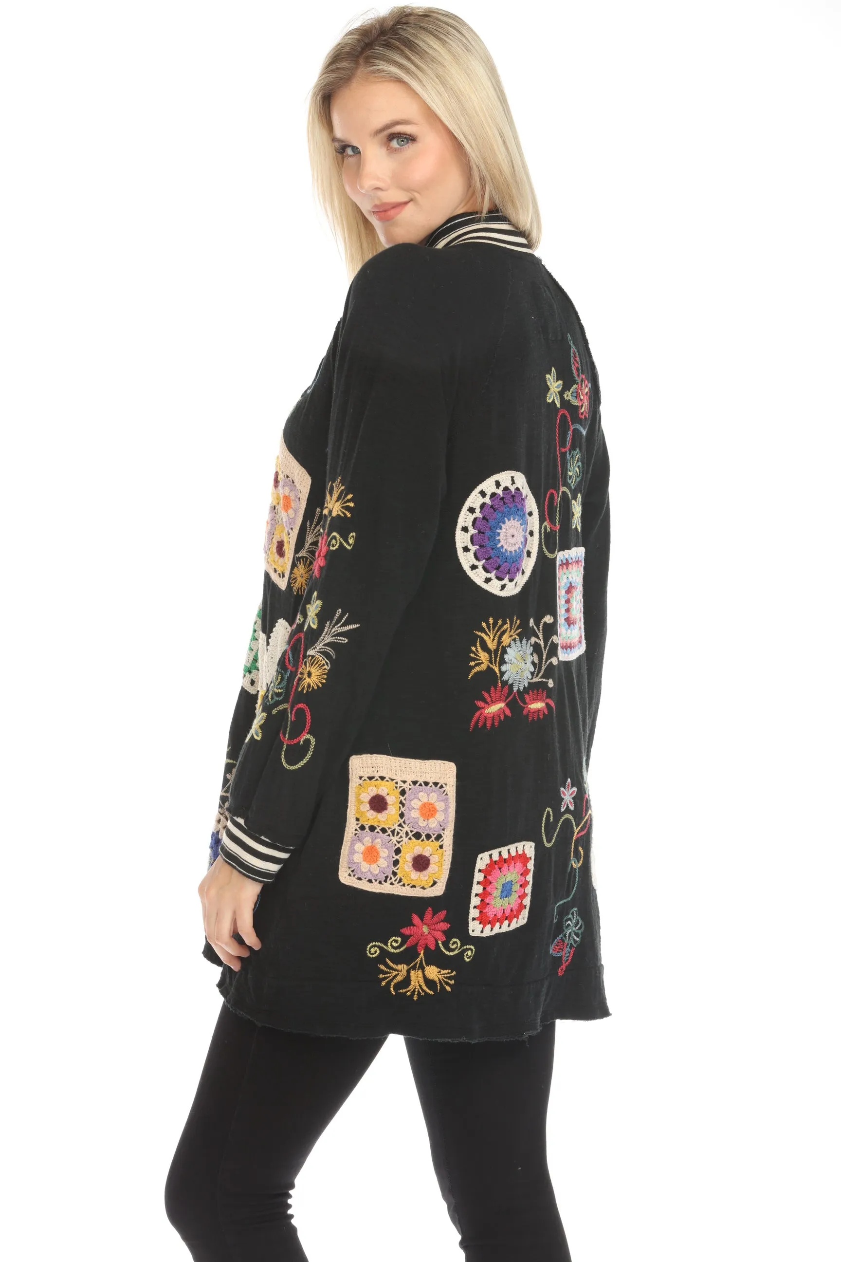 Johnny Was Biya Black Dixa Embroidered Jacket B55924