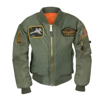 Kids MA-1 Flight Jacket With Patches