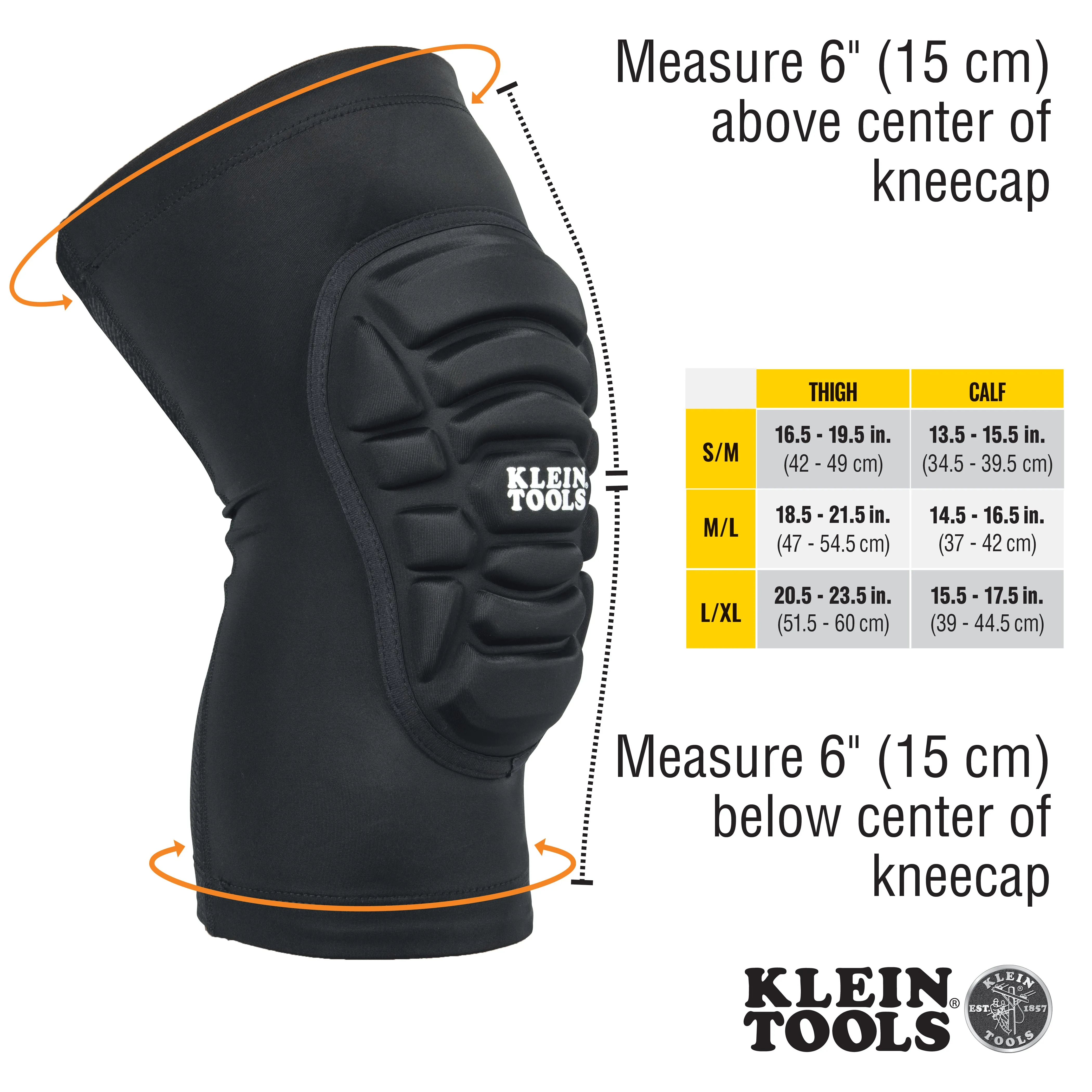 Knee Pad - Klein Tools Lightweight Knee Pad Sleeves, S/M, 60614