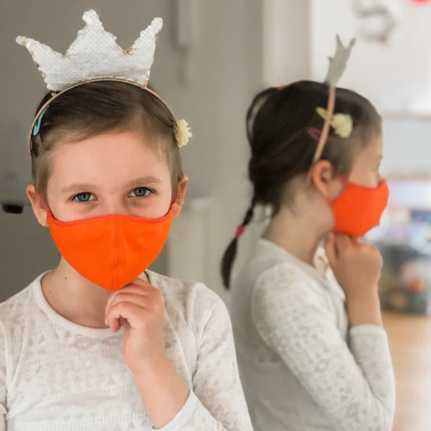 Mask | Oval | Orange | Kids 6-9 | 2-Layers | Soft Cotton