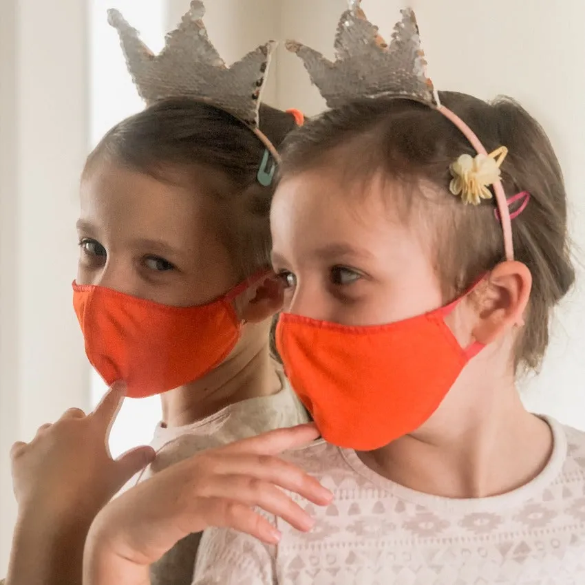 Mask | Oval | Orange | Kids 6-9 | 2-Layers | Soft Cotton