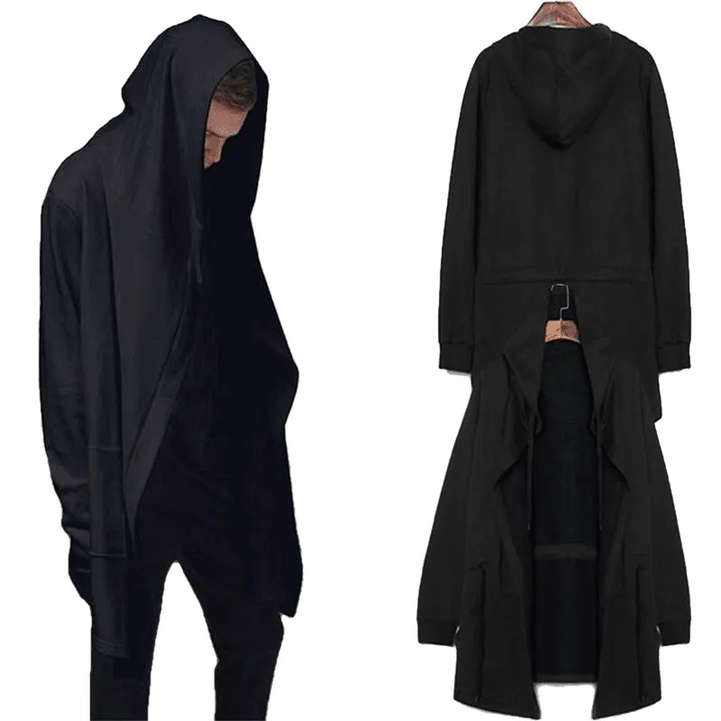 Men Hooded Sweatshirts With Black Gown Hip Hop