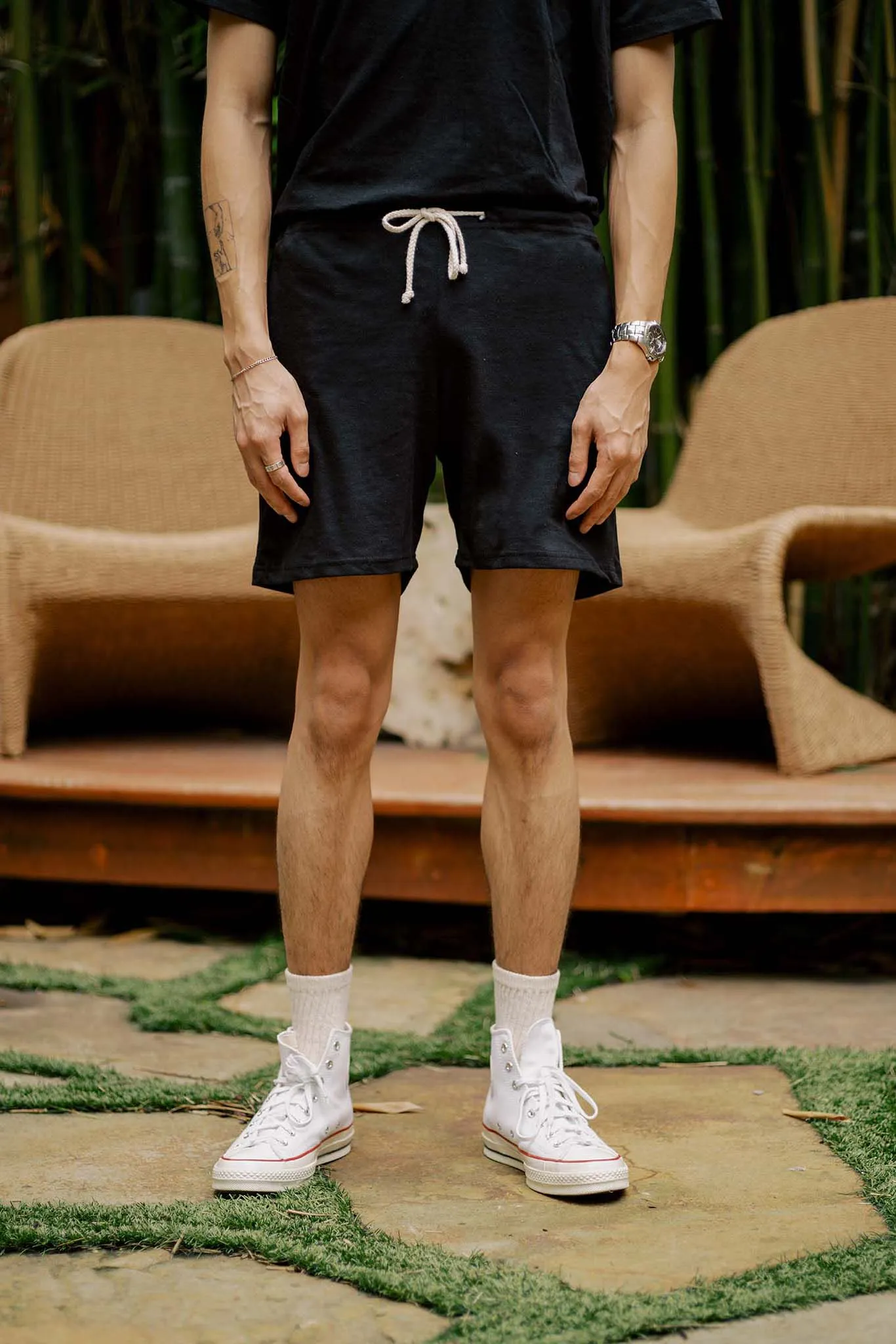 Men's Organic Lounge Shorts in Black