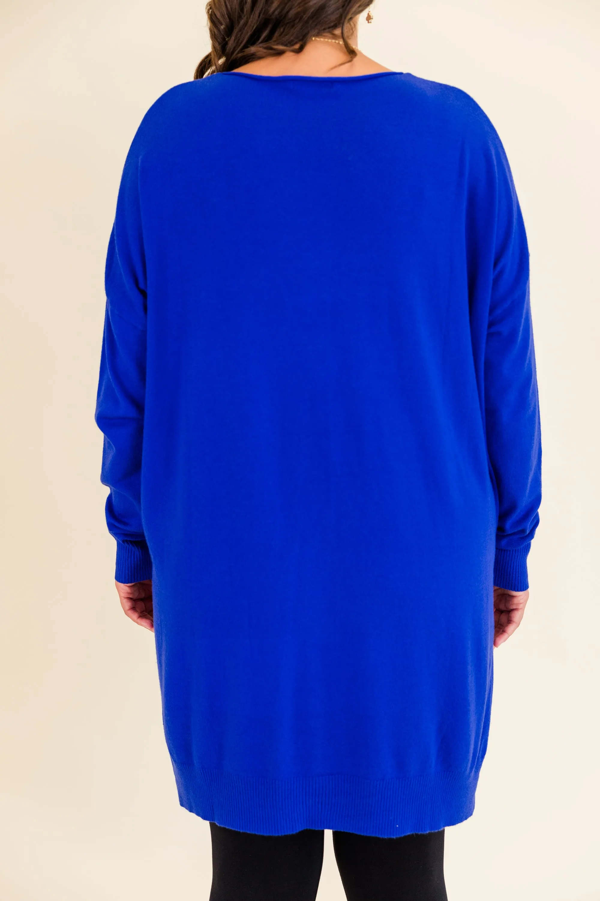 Miss Who I Was Sweater, Cobalt Blue