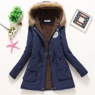 new winter military coats women cotton wadded hooded jacket medium-long casual parka thickness  XXXL quilt snow outwear