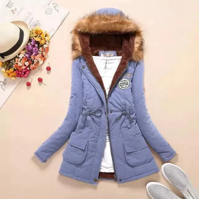 new winter military coats women cotton wadded hooded jacket medium-long casual parka thickness  XXXL quilt snow outwear