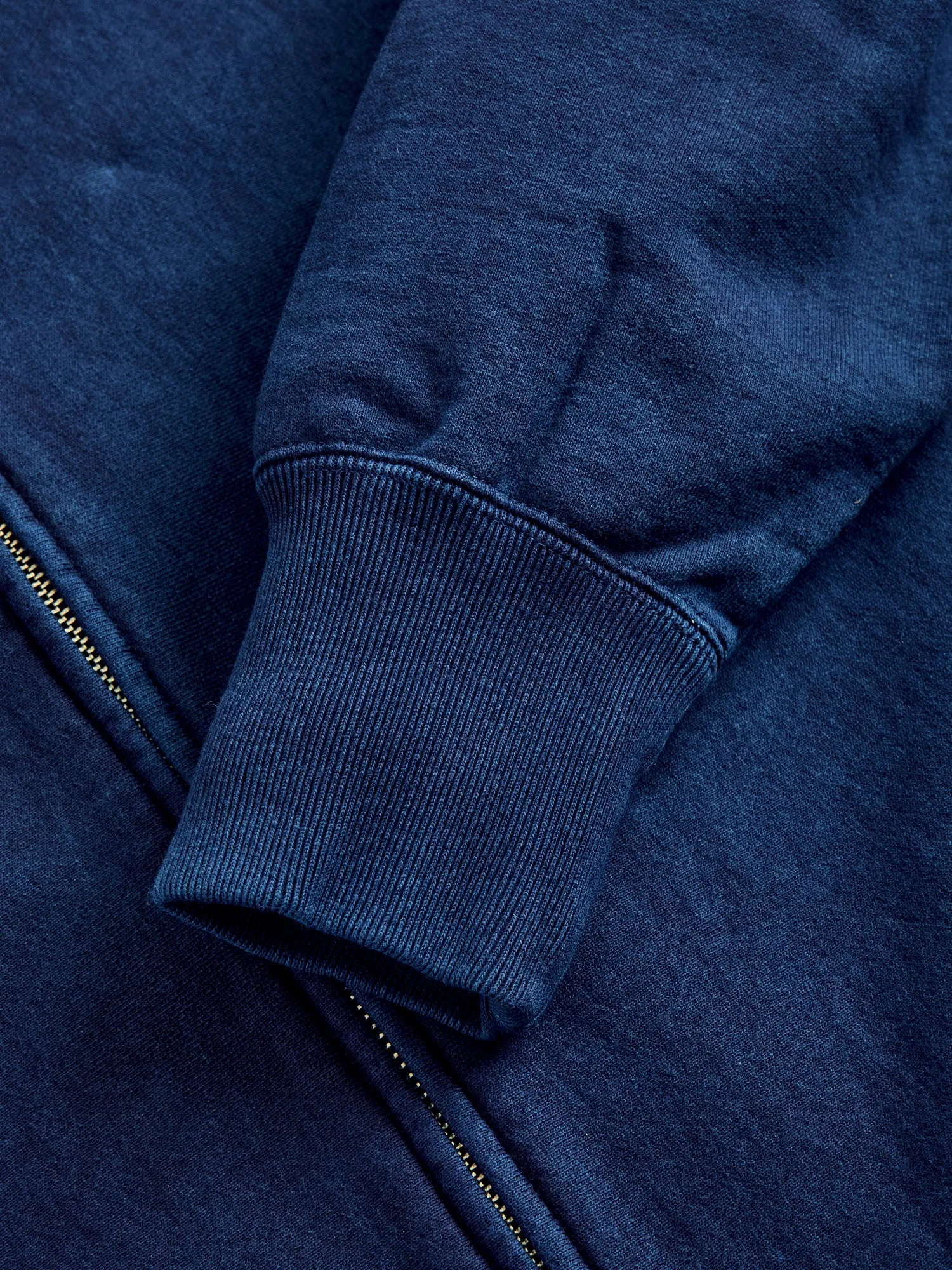 Organic Hand-Dyed Zip Hoodie in Indigo