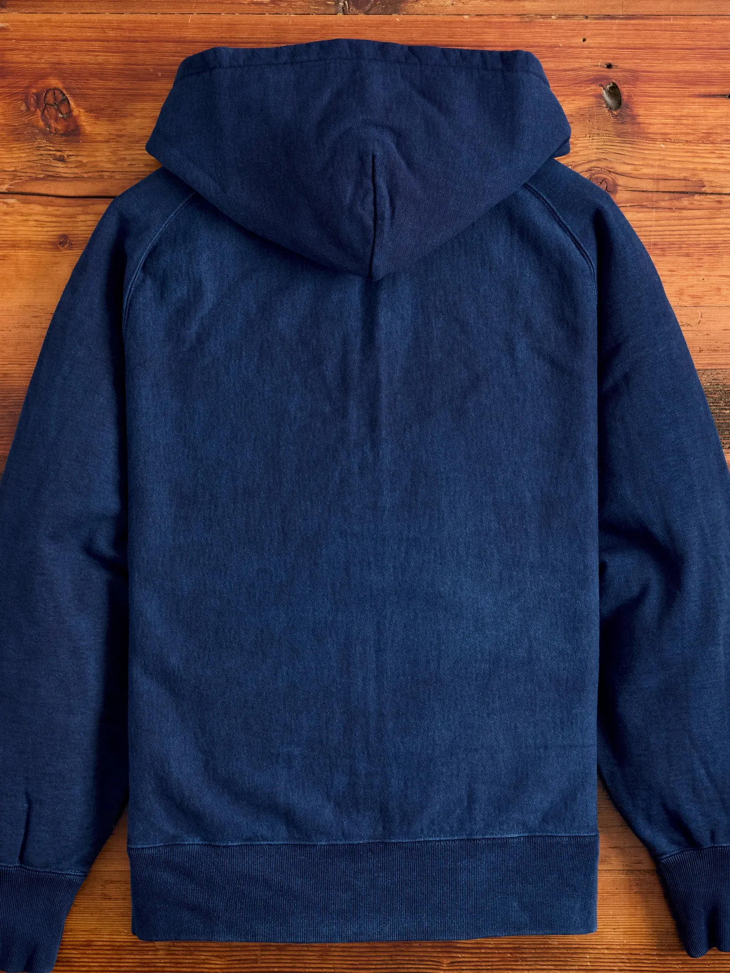 Organic Hand-Dyed Zip Hoodie in Indigo