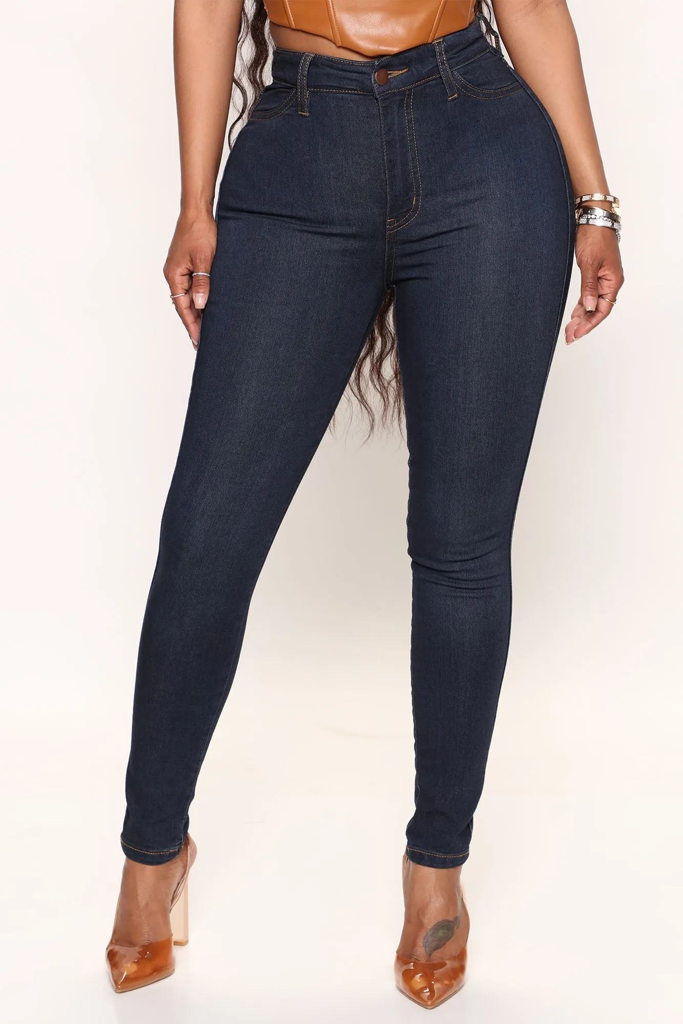 Petite Classic High Waist Skinny Jeans - Dark Denim