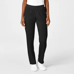 PRO Women's Knit Waist Cargo Scrub Pant - Black