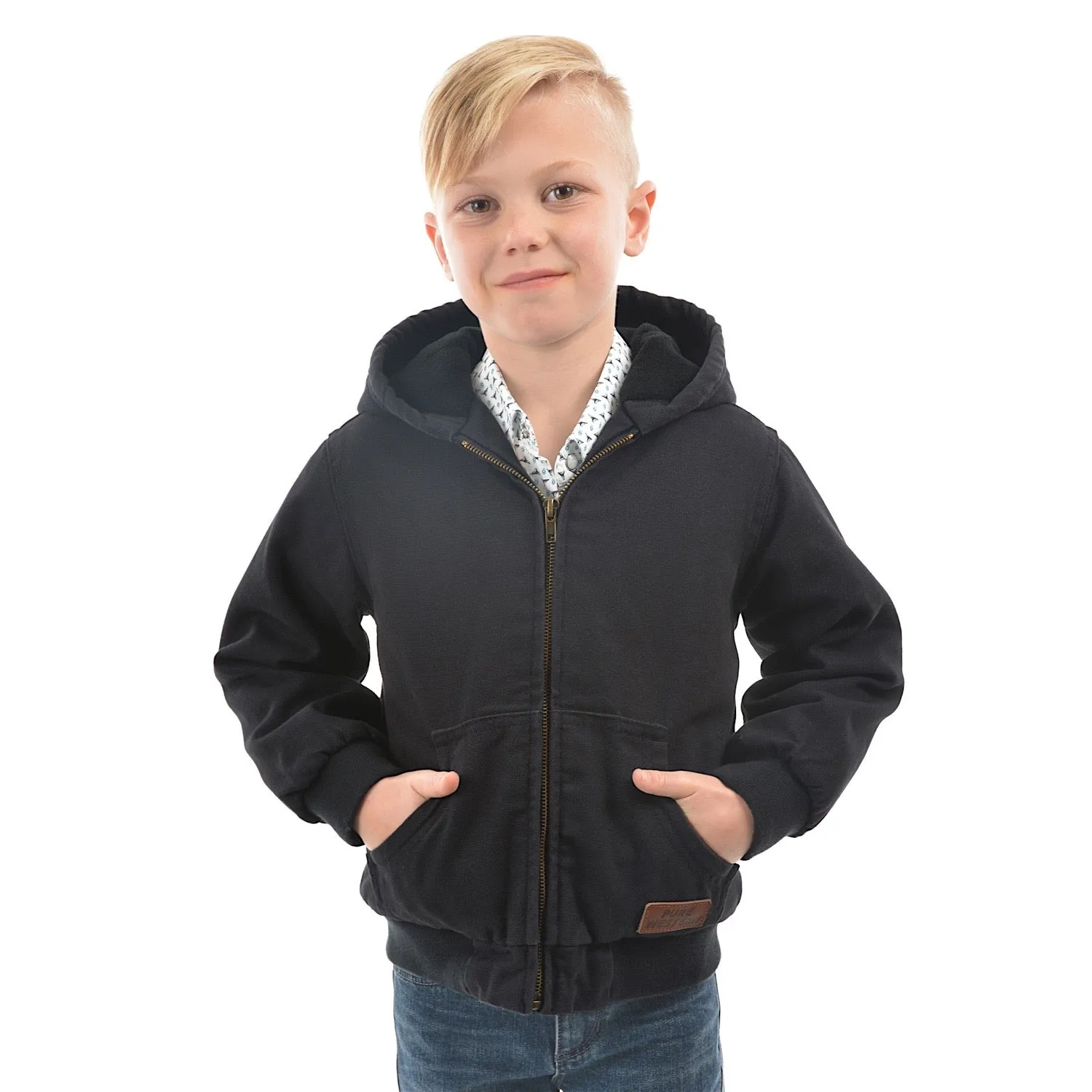 Pure Western Boys Canvas Jacket Dark Navy