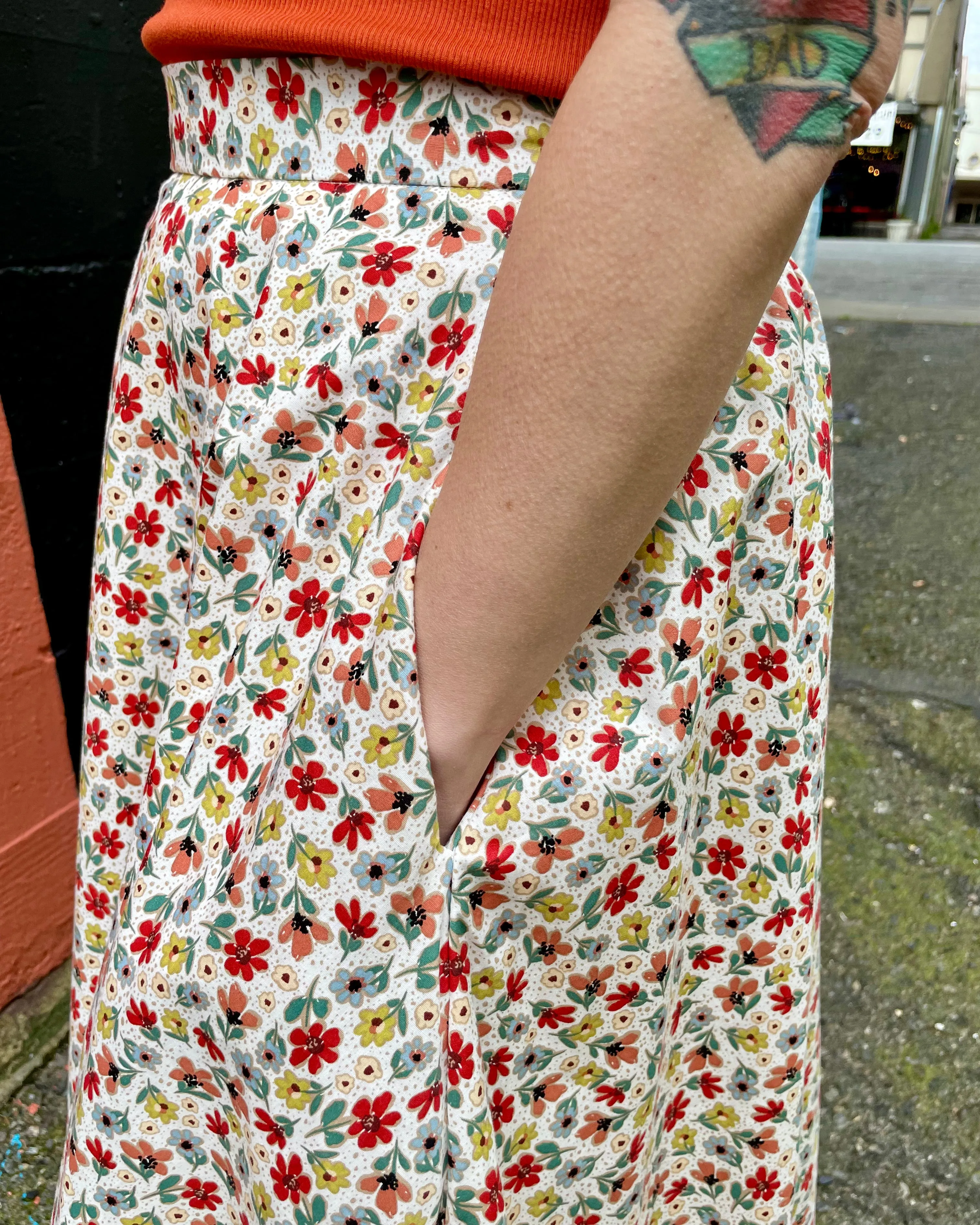 Retro Floral Skirt