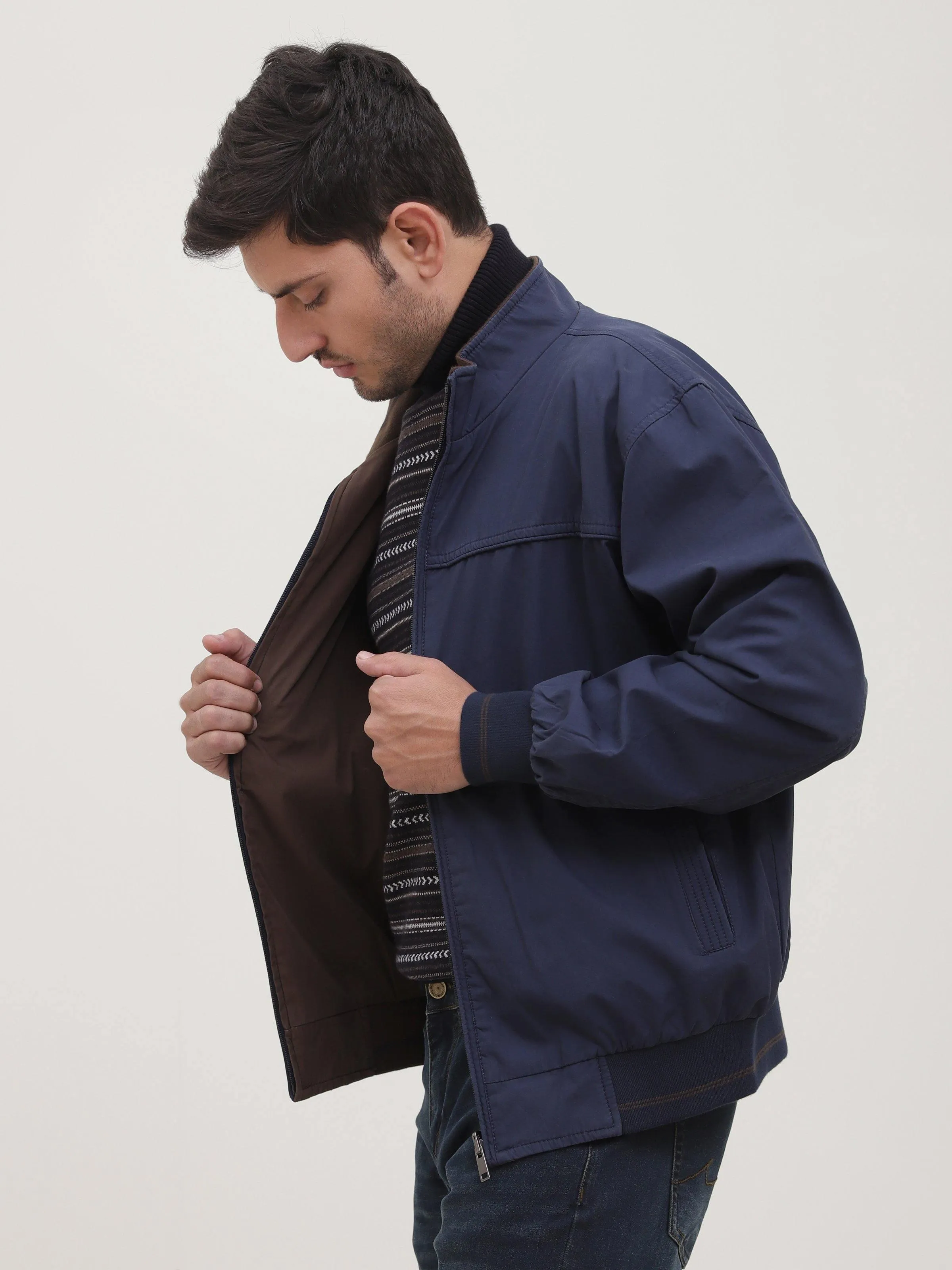 REVERSIBLE JACKET FULL SLEEVE NAVY