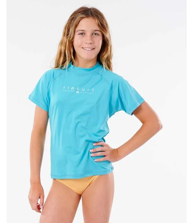 Ripcurl Golden Rays Girls Short Sleeve UV Tee (2022) - Blue