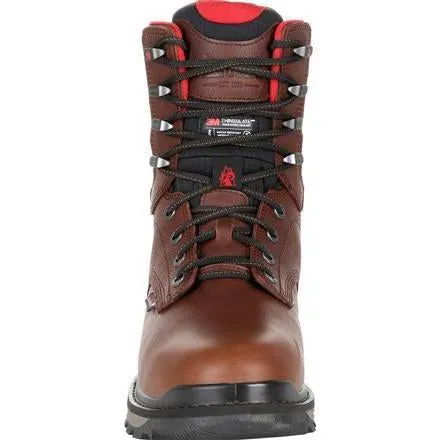 Rocky Men's Rams Horn 8" Comp Toe WP Ins Work Boot - Brown - RKK0284