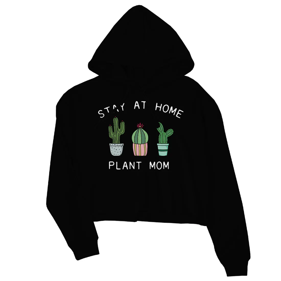 Stay At Home Plant Mom Womens Crop Hoodie Mother's Day Gift For Mom