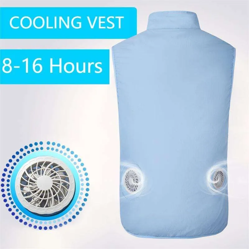 Summer Fan Vest Sleeveless Undershirt Outdoor Sun Protection Air Conditioned Cooling Vest | 5727