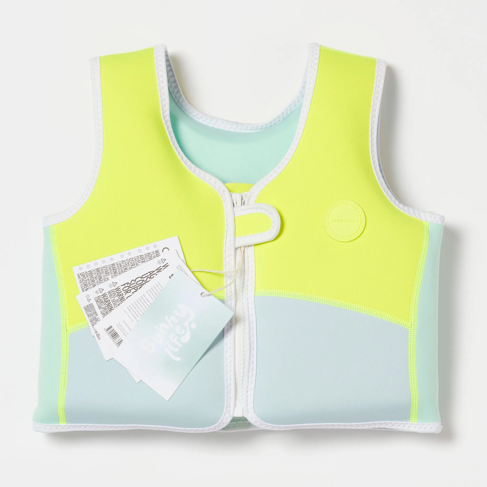 Swim Vest 2-3 | Salty the Shark Aqua Neon Yellow