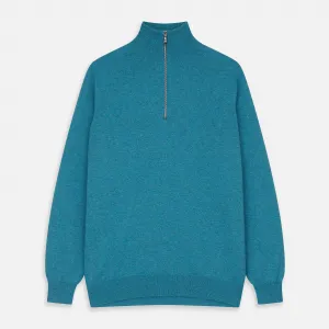 Teal Lennox Half-Zip Jumper