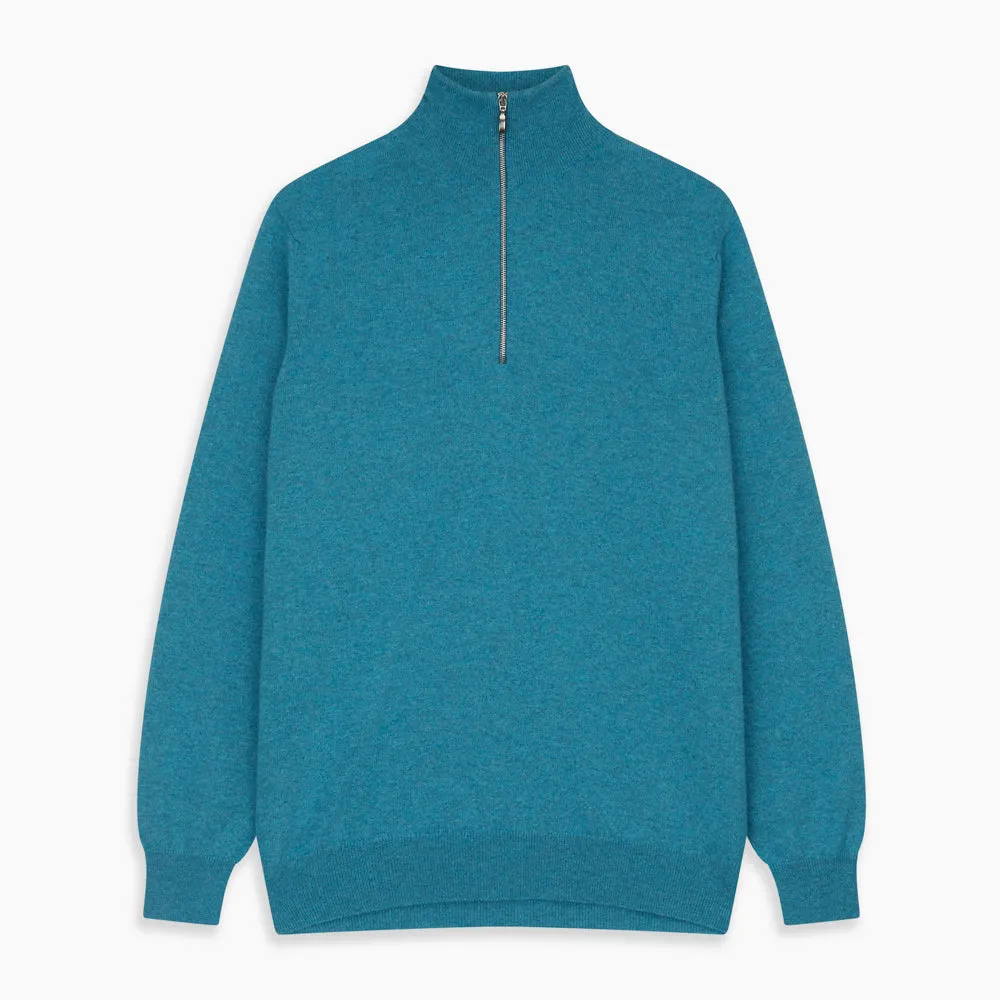 Teal Lennox Half-Zip Jumper