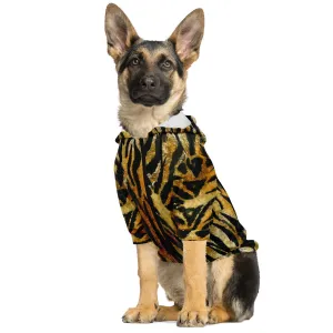 Tiger Stripe Print Dog Hoodie, Soft Comfortable Zip-Up Premium Hoodie For Dog Pet Owners