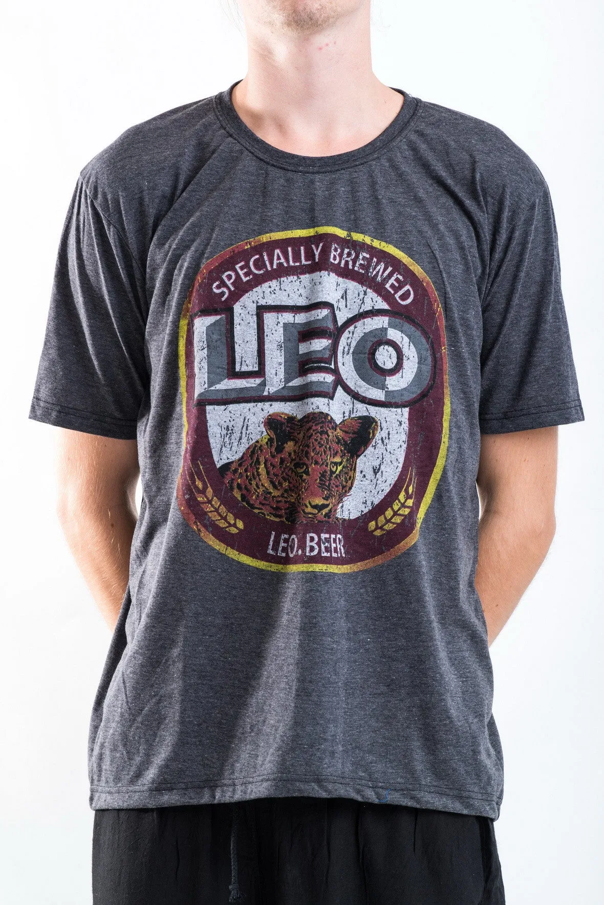 Vintage Style Leo Beer T-Shirt in Black