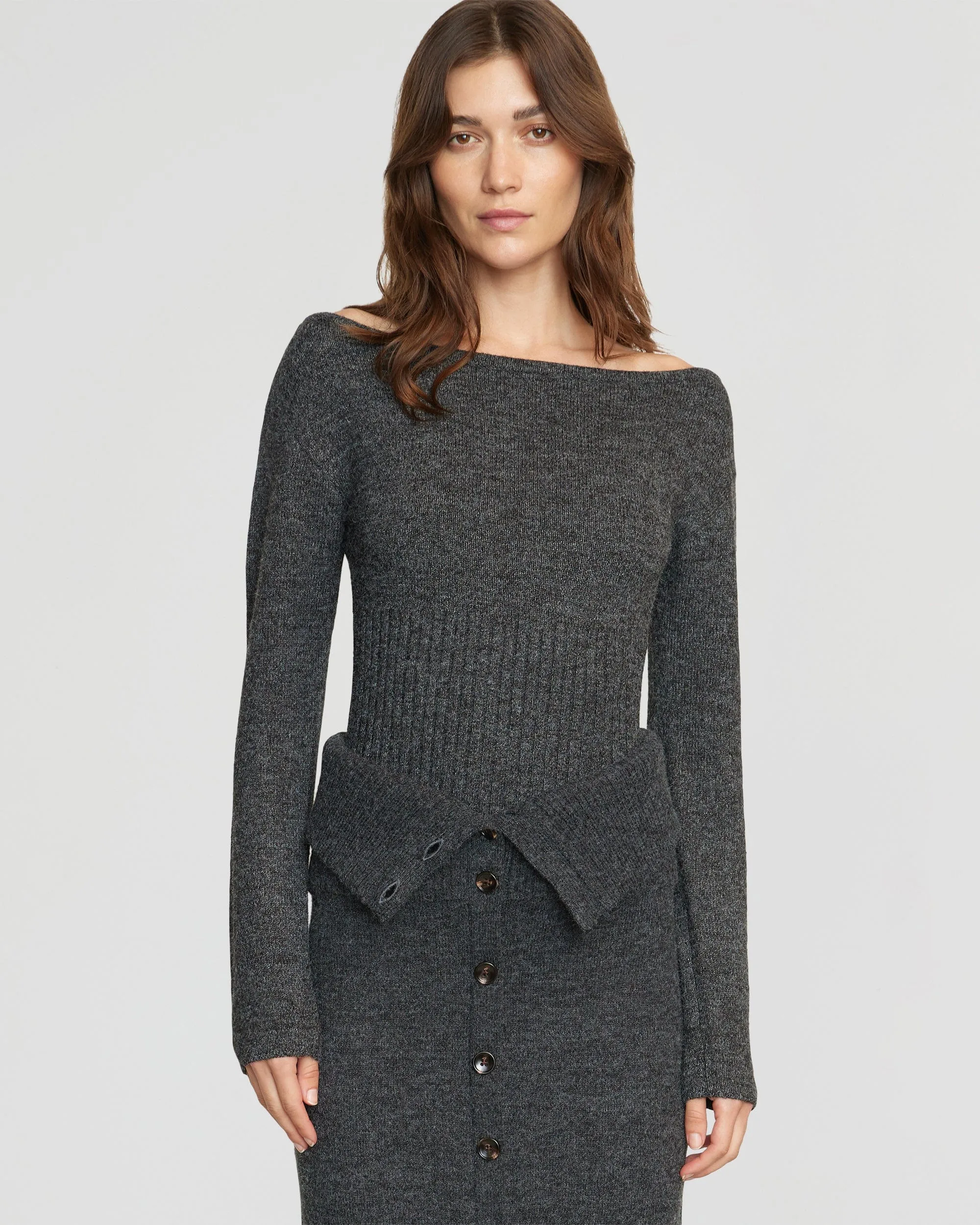 Zaza Ribbed-Waist Sweater