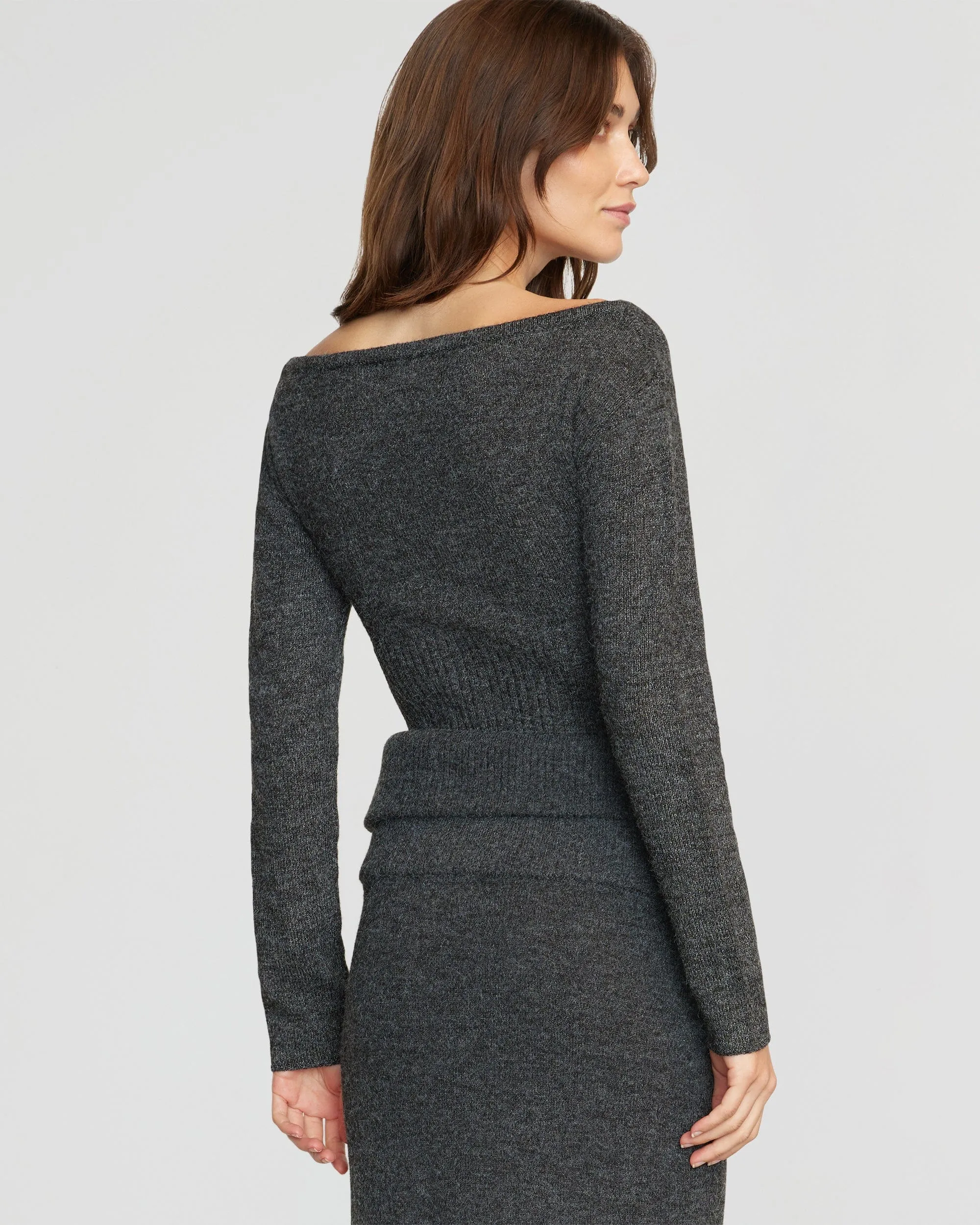 Zaza Ribbed-Waist Sweater